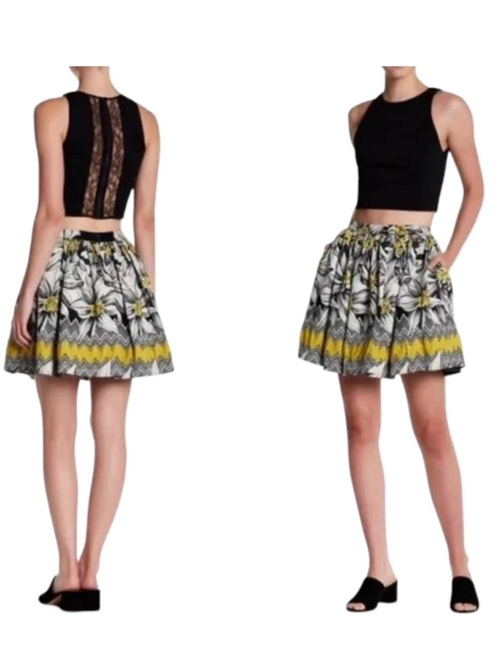Alice + Olivia Size 2 Tania Mini Flared Skirt